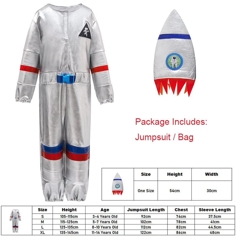 Unisex Child Girls Astronaut Jumpsuit Fancy Dress Up Boys Kids Robot Costume Toddler 3D Rocket Halloween Costume 2023