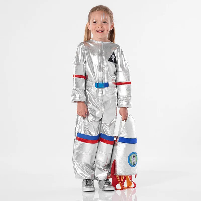 Unisex Child Girls Astronaut Jumpsuit Fancy Dress Up Boys Kids Robot Costume Toddler 3D Rocket Halloween Costume 2023