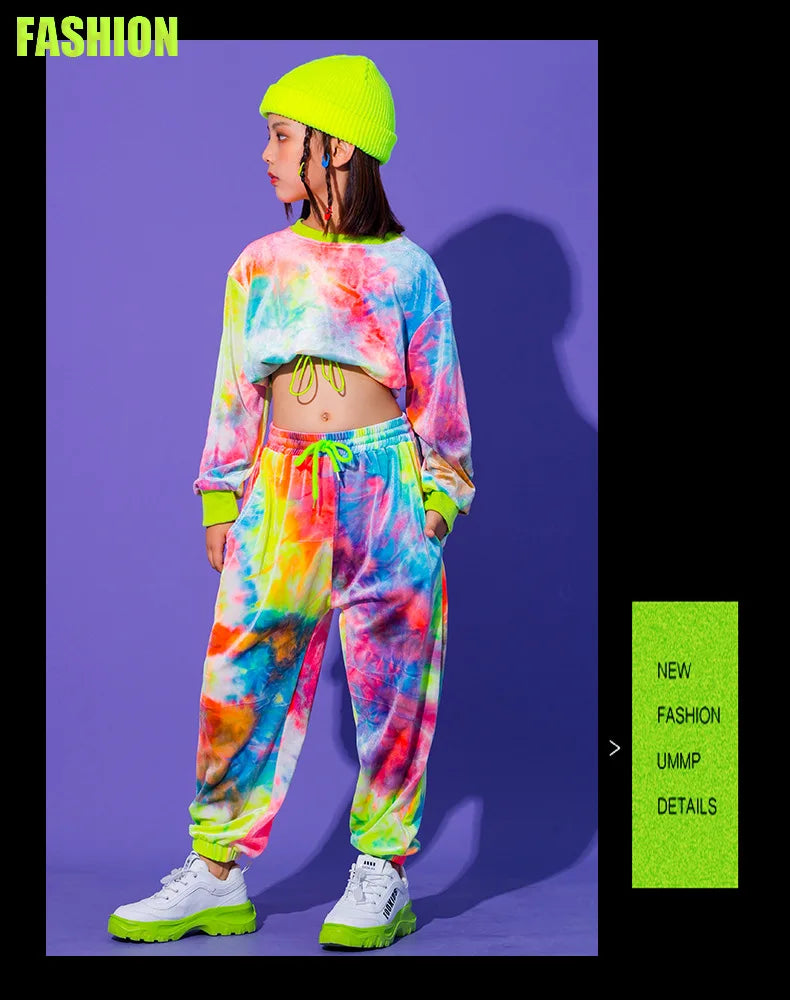 Hip Hop Clothing Multicolor Sweatshirt Causal Pants