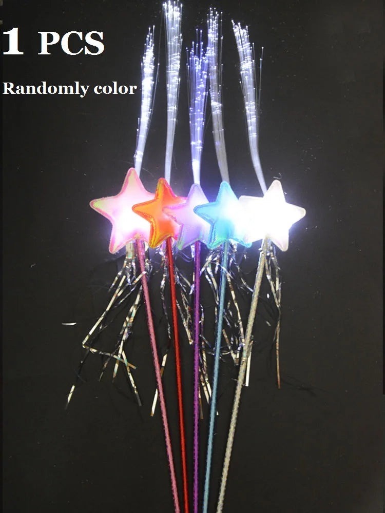 Women Kids Girl Luminous LED Glow Lights Elf Witch Hat Star Skirt Spider Web Wizard Costume Party Gift Halloween Festival