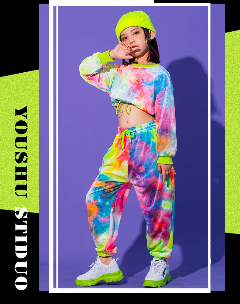 Hip Hop Clothing Multicolor Sweatshirt Causal Pants