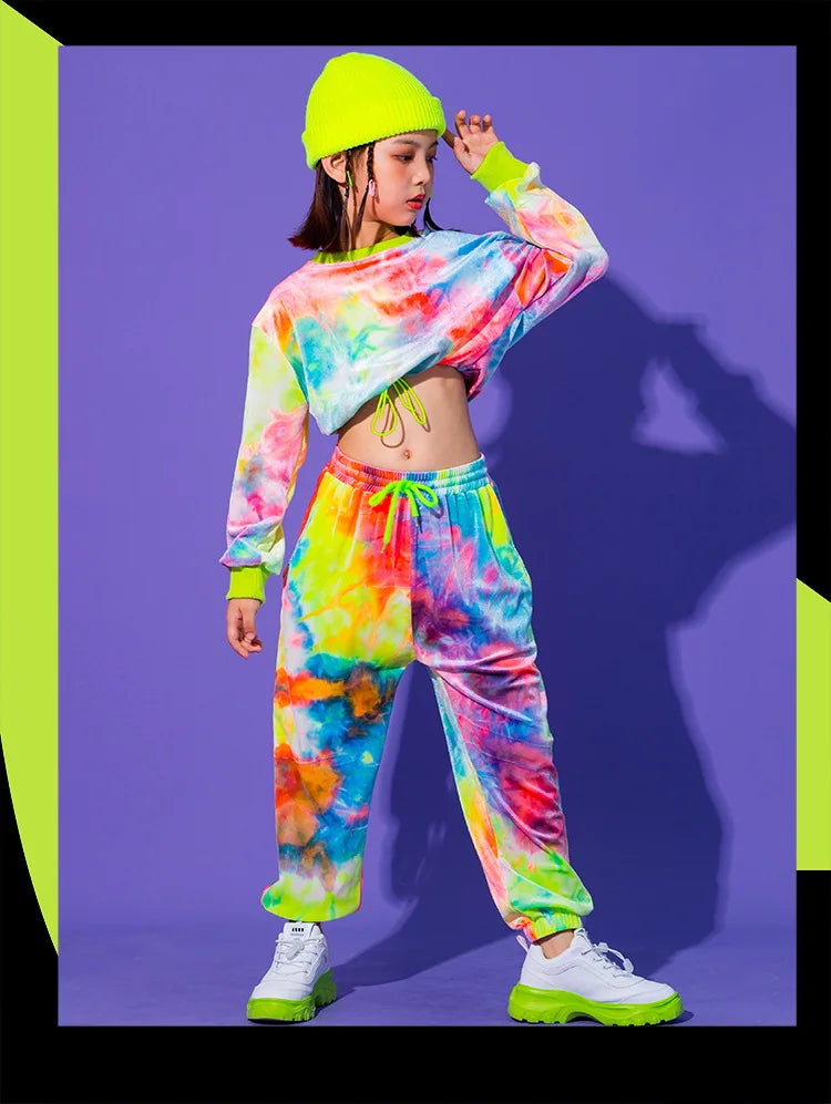 Hip Hop Clothing Multicolor Sweatshirt Causal Pants