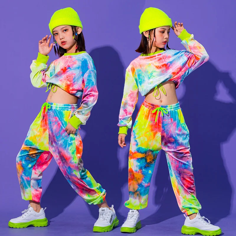 Hip Hop Clothing Multicolor Sweatshirt Causal Pants