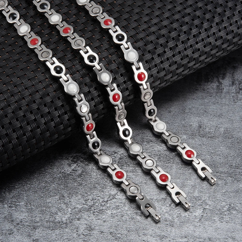 Stone Stainless Steel Bracelet Women Chain Therapy Arthritis Energy Bracelet for Women