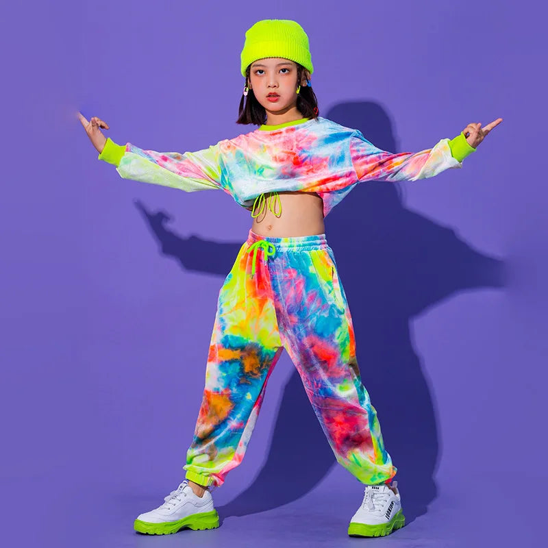 Hip Hop Clothing Multicolor Sweatshirt Causal Pants