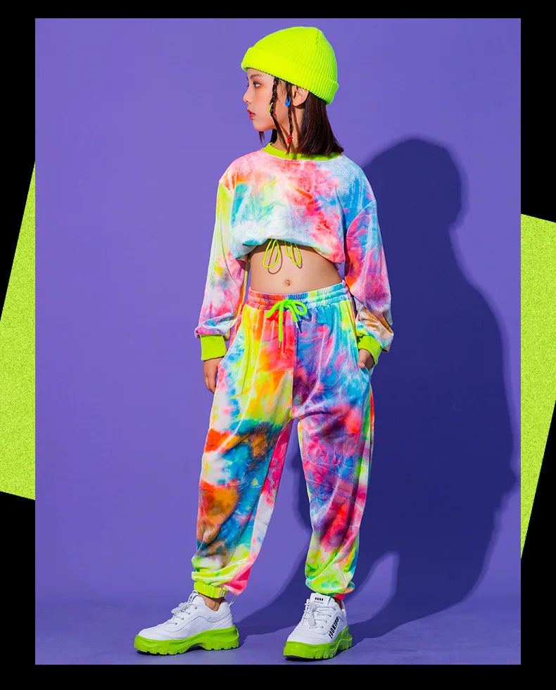 Hip Hop Clothing Multicolor Sweatshirt Causal Pants