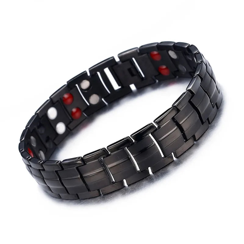 Stainless Steel Ion Far Infrared Therapy Magnetic Bracelet For Woman Men Power Energy Bracelet New Healthy Jewelry