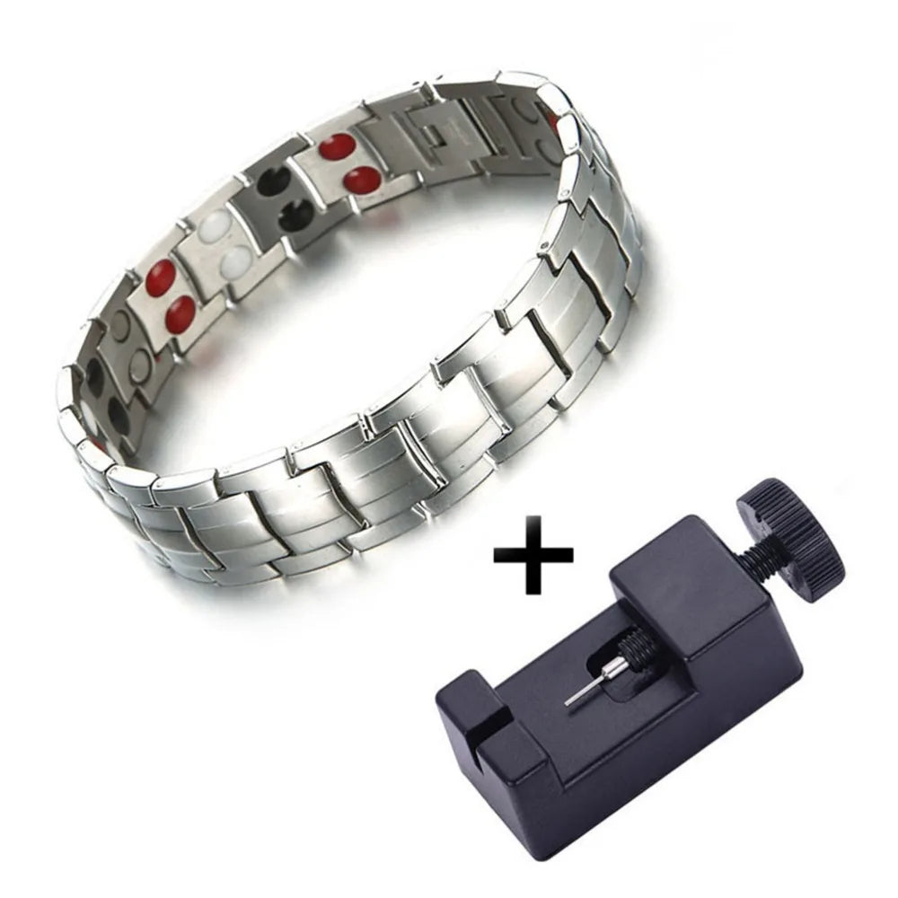 Stainless Steel Ion Far Infrared Therapy Magnetic Bracelet For Woman Men Power Energy Bracelet New Healthy Jewelry