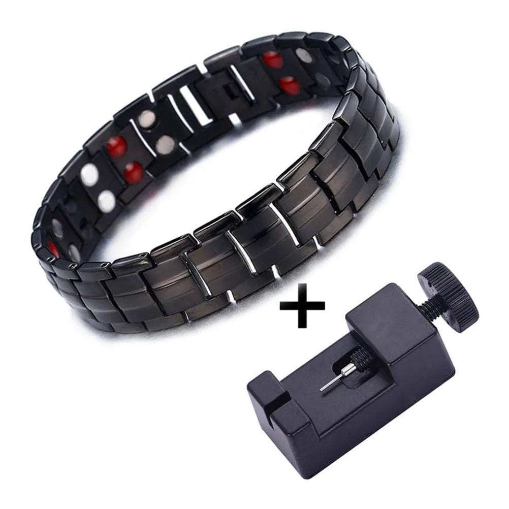 Stainless Steel Ion Far Infrared Therapy Magnetic Bracelet For Woman Men Power Energy Bracelet New Healthy Jewelry