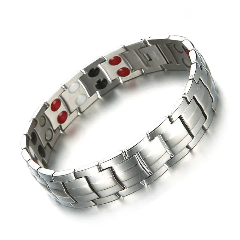 Stainless Steel Ion Far Infrared Therapy Magnetic Bracelet For Woman Men Power Energy Bracelet New Healthy Jewelry