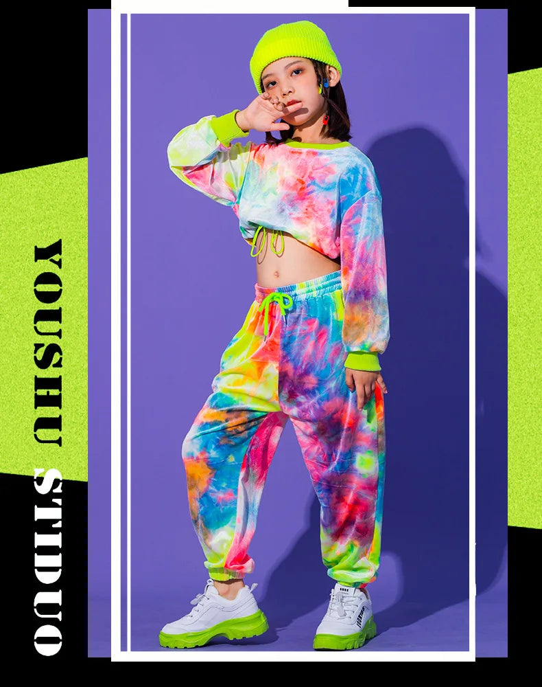 Hip Hop Clothing Multicolor Sweatshirt Causal Pants