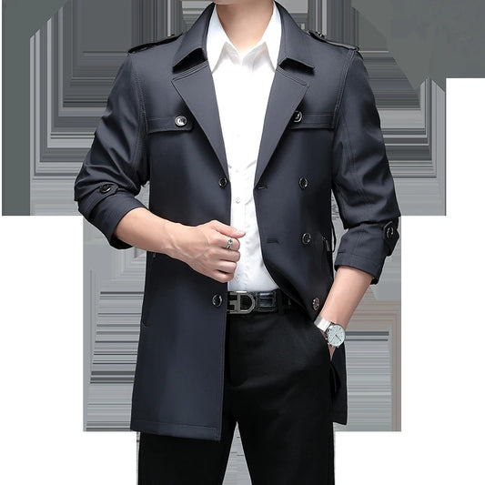 Quality Spring Autumn Men Trench Coats Superior Buttons Male Vogue Outerwear Jackets Windbreaker Plus Size 4XL