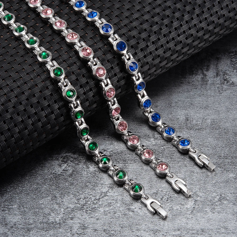 Stone Stainless Steel Bracelet Women Chain Therapy Arthritis Energy Bracelet for Women