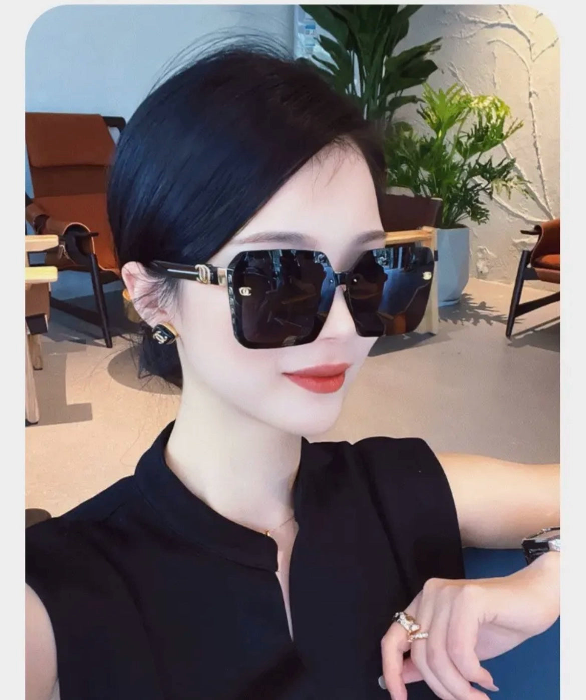 Sunglasses Accessible Luxury Classic Elegant to Make round Face Thin-Looked Sunglasses