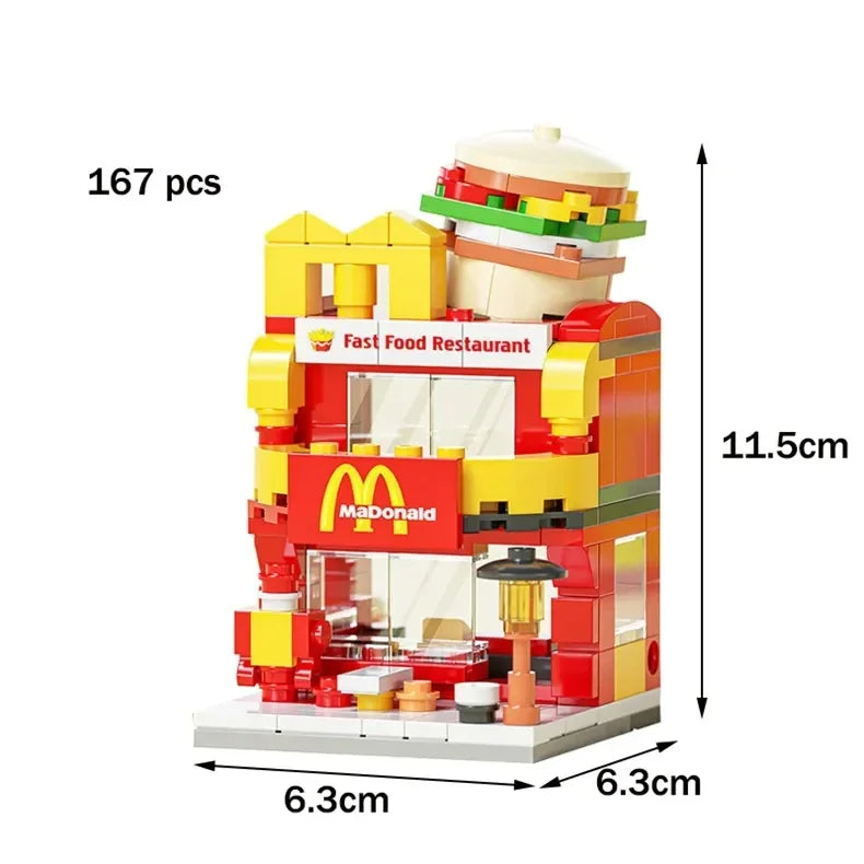 To Assemble Mini City Commercial Street Decoration Model