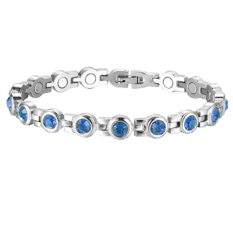 Healthy Therapy Energy Bracelets for Women Magnetic Weight Loss Rhinestone Jewelry