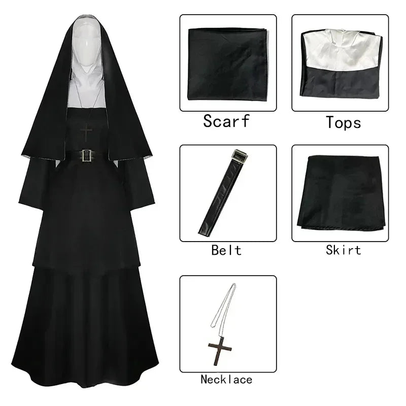 Halloween The Nun Cosplay Mask Costume Horror Films Cosplay Halloween Costume The Conjuring Halloween Costume Mask