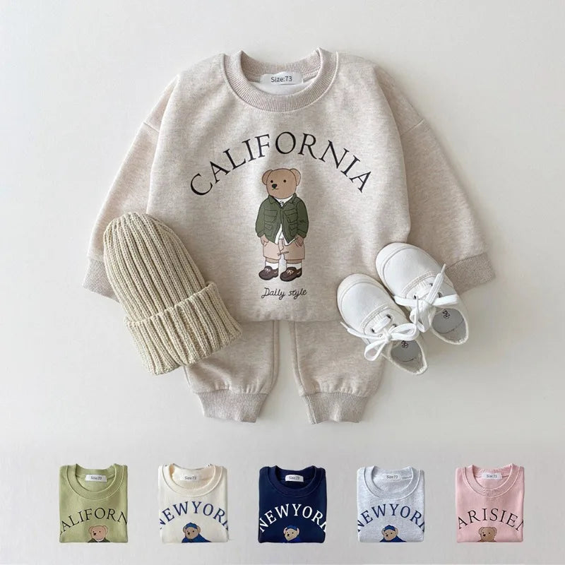 Baby Boy Girl Clothing Sets Children Bear Pullover Sweatshirts