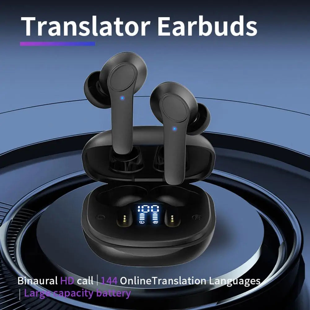 Translation Headphones Translanguages Instant Translate Smart Voice Translator Wireless Bluetooth Translator Earphone