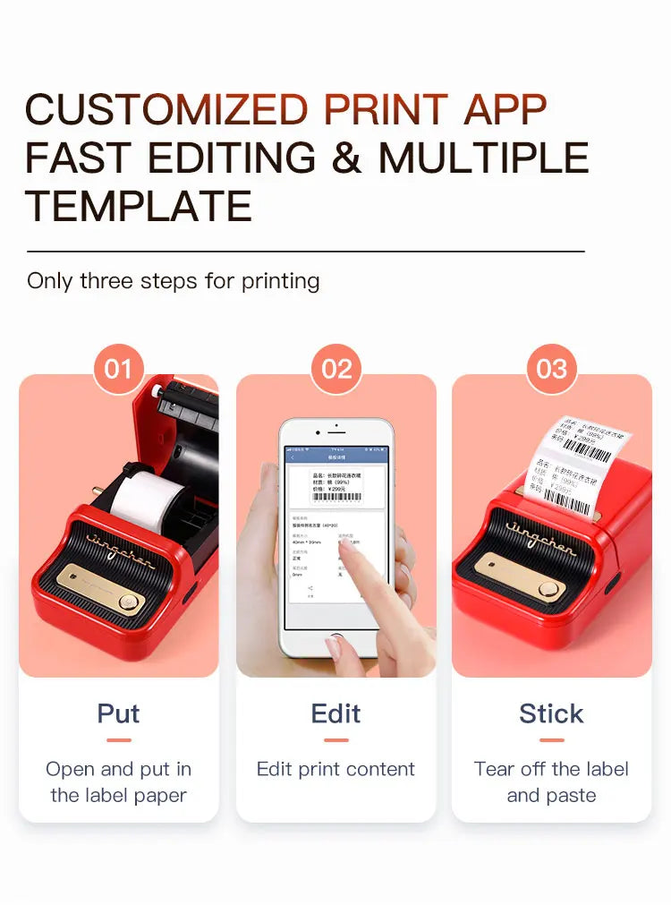 Niimbot B21 Mini Portable Thermal Label Printer Office Supplies Mini Adhesive Sticker Printers Without Ink For Phone