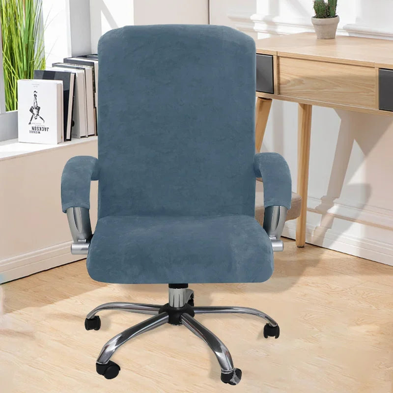 Stretch Spandex Office Chair Covers Anti-dirty Computer Seat Velvet Chair Cover Removable Slipcovers Set 2024