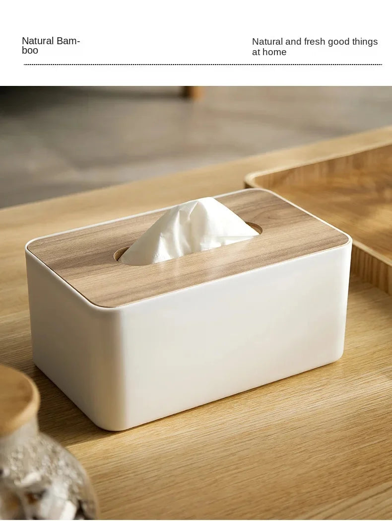 2024 New Wooden Tissue Holder Household Paper Towel Storage Box Removable Tissue Boxes for Home Office