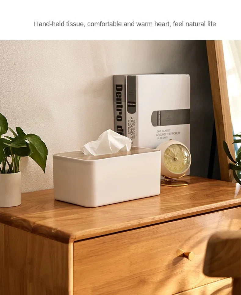 2024 New Wooden Tissue Holder Household Paper Towel Storage Box Removable Tissue Boxes for Home Office