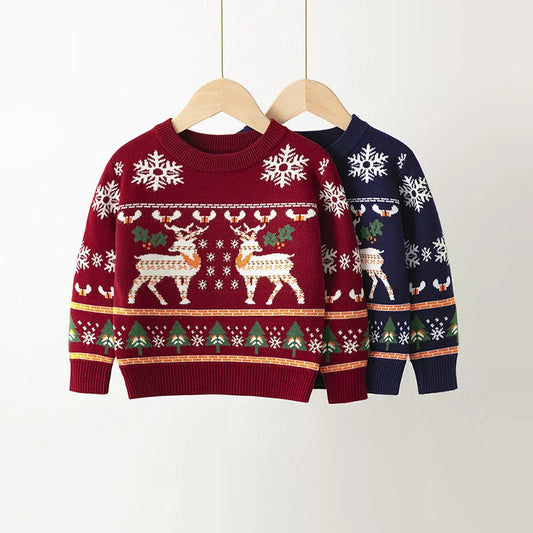 2024 Christmas Sweaters Autumn Winter Kids Warm Pullover