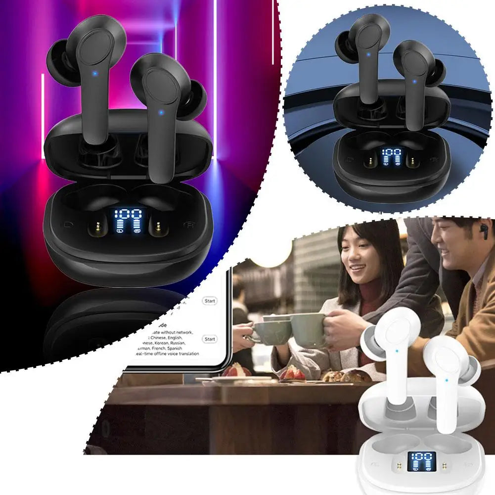 Translation Headphones Translanguages Instant Translate Smart Voice Translator Wireless Bluetooth Translator Earphone