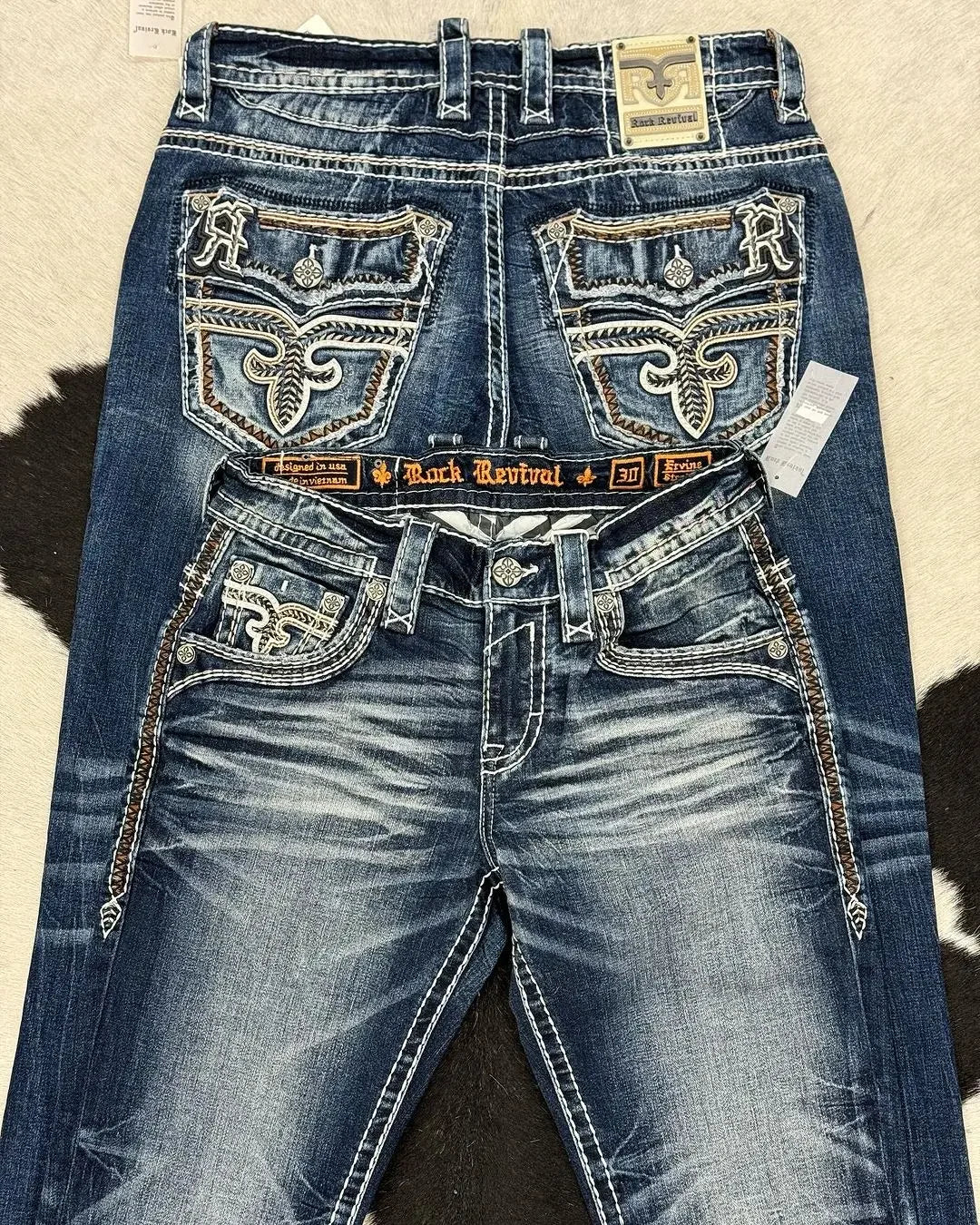 2024 blue embroidered slim jeans street men and women retro casual pocket embroidered y2k jeans jeans for men