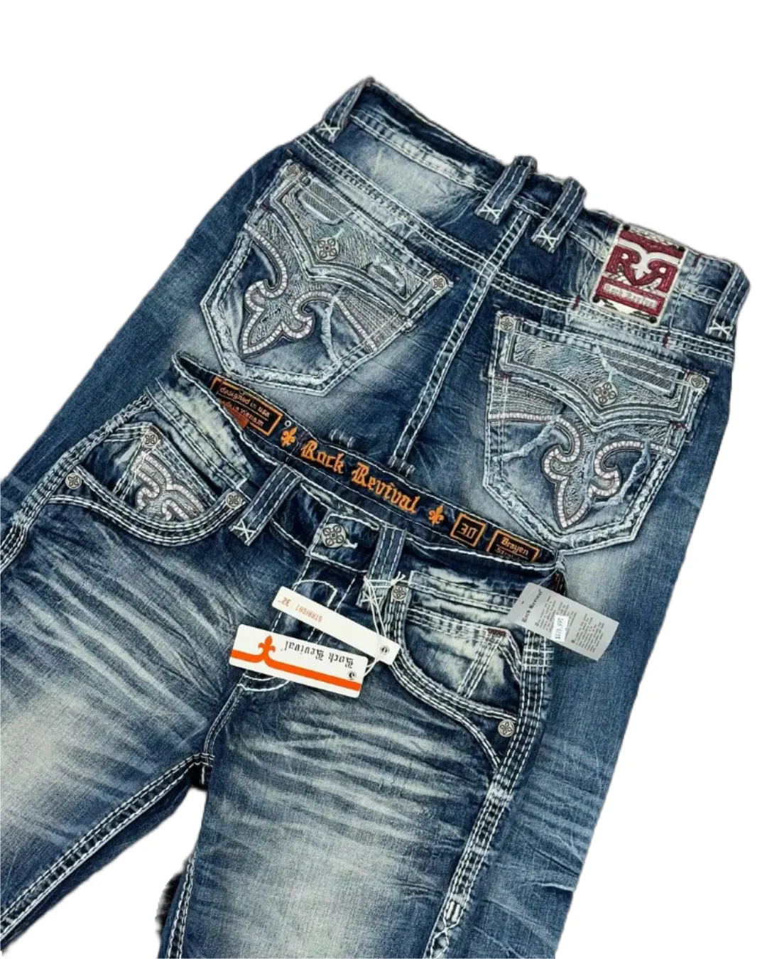 2024 blue embroidered slim jeans street men and women retro casual pocket embroidered y2k jeans jeans for men