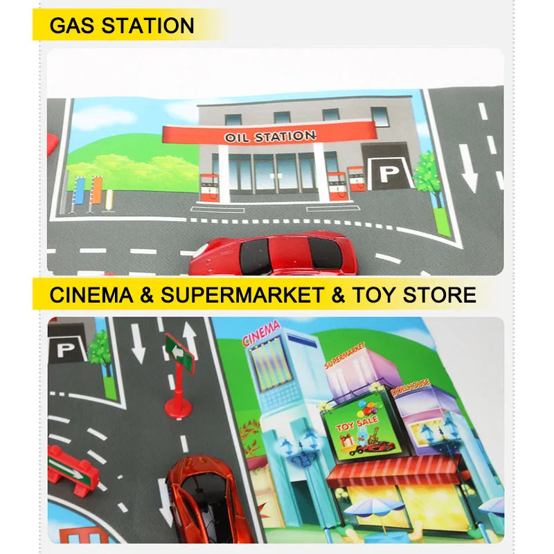 Kids City Map Toys Car Parking Road Map