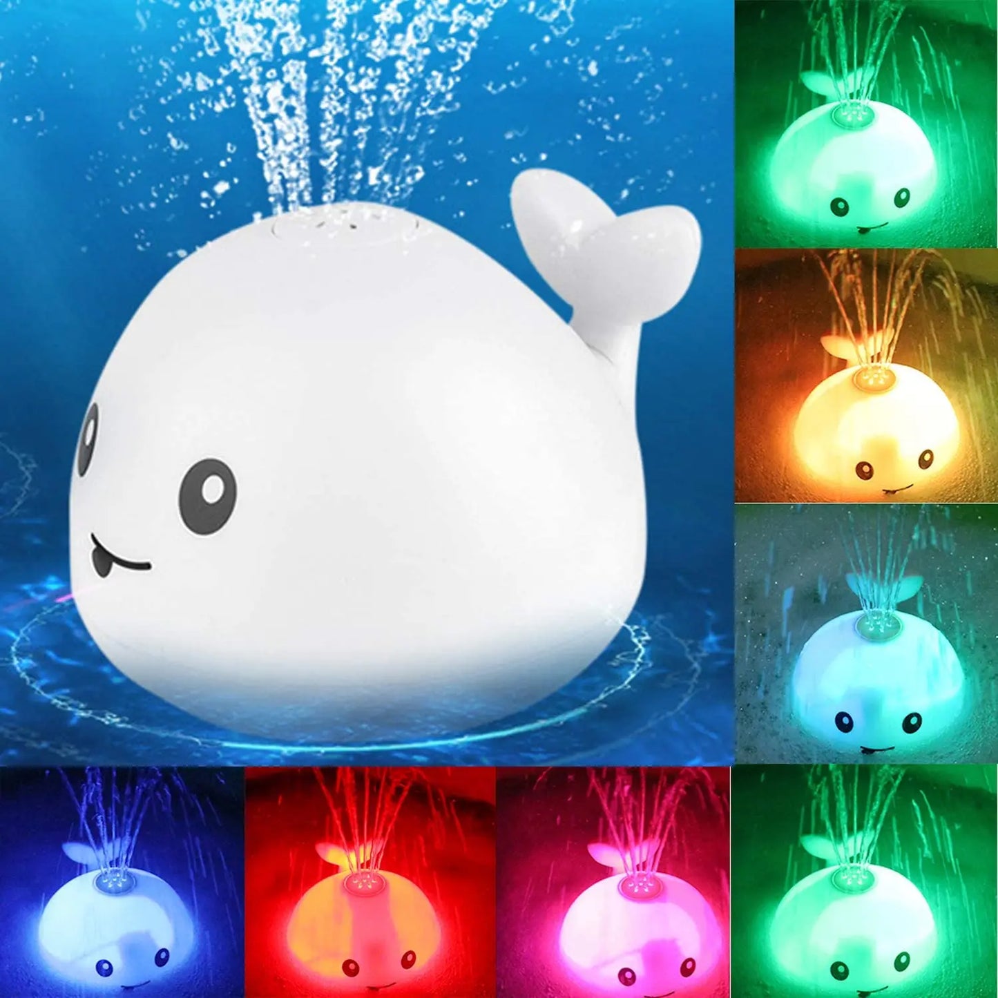 Kid's shower charging with lights and water spray whale toy