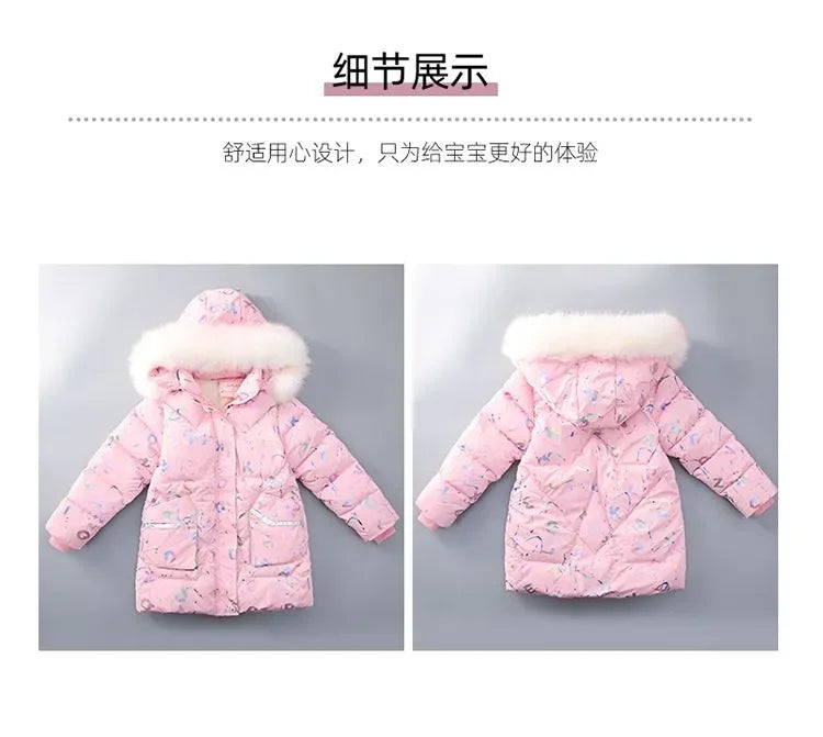 Kids Parkas Children Clothing 2024  Girl Warm Clothes Thicken Cotton Clothes Jacket Winters Fashion 7 8 9 10 12 14 Years