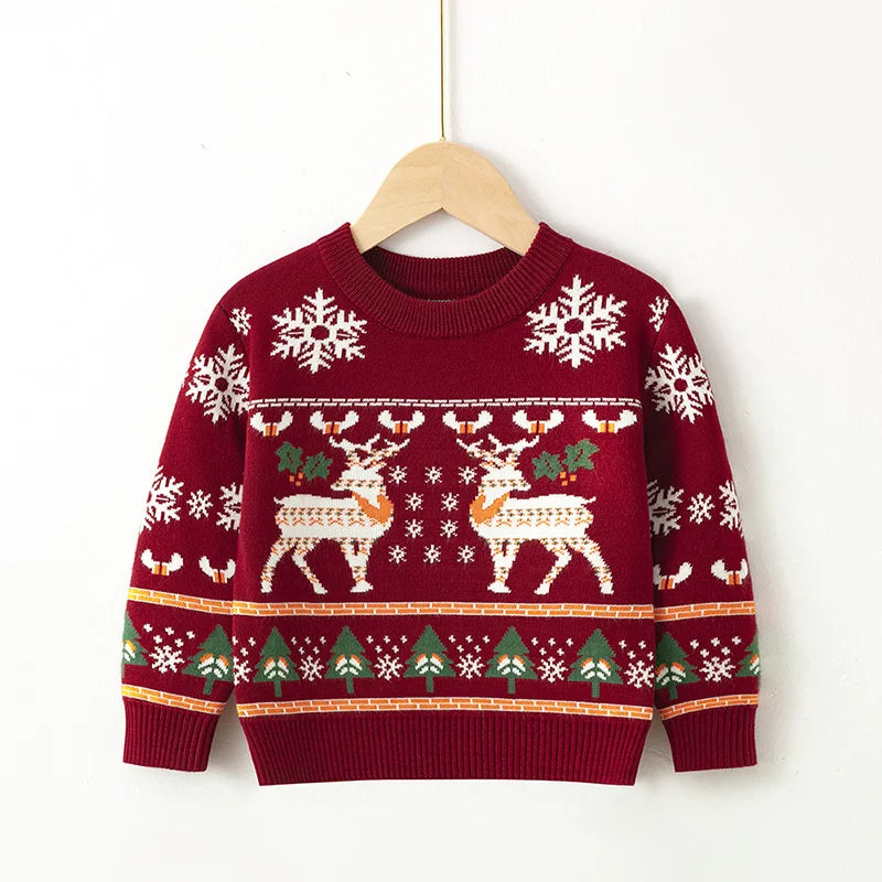 2024 Christmas Sweaters Autumn Winter Kids Warm Pullover