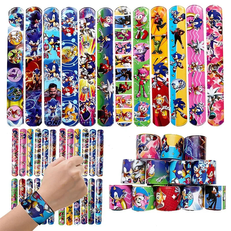 Sonic The Hedgehog Wrist Strap Children Clap Ring Slap Bracelets