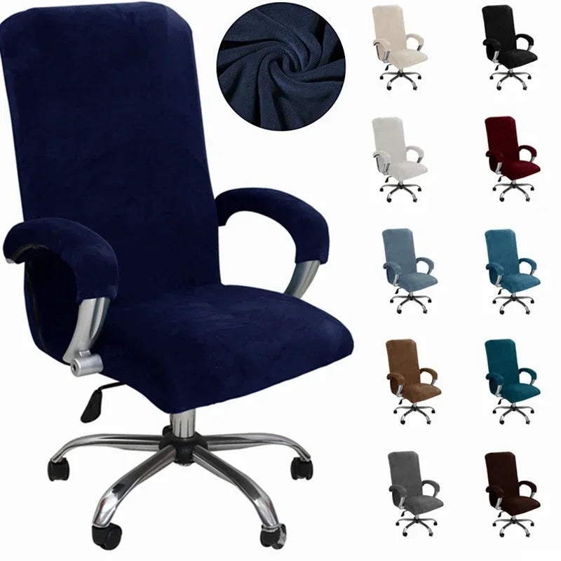 Stretch Spandex Office Chair Covers Anti-dirty Computer Seat Velvet Chair Cover Removable Slipcovers Set 2024