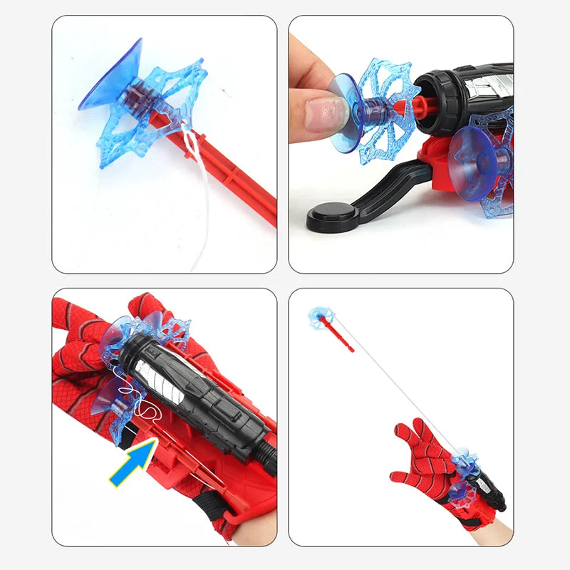 Superhero Launcher with Silk Glove Spiders Web Wrist Set Shooters Toy