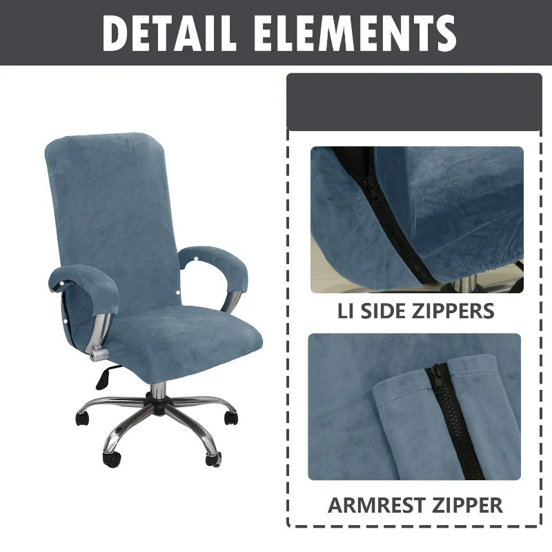 Stretch Spandex Office Chair Covers Anti-dirty Computer Seat Velvet Chair Cover Removable Slipcovers Set 2024