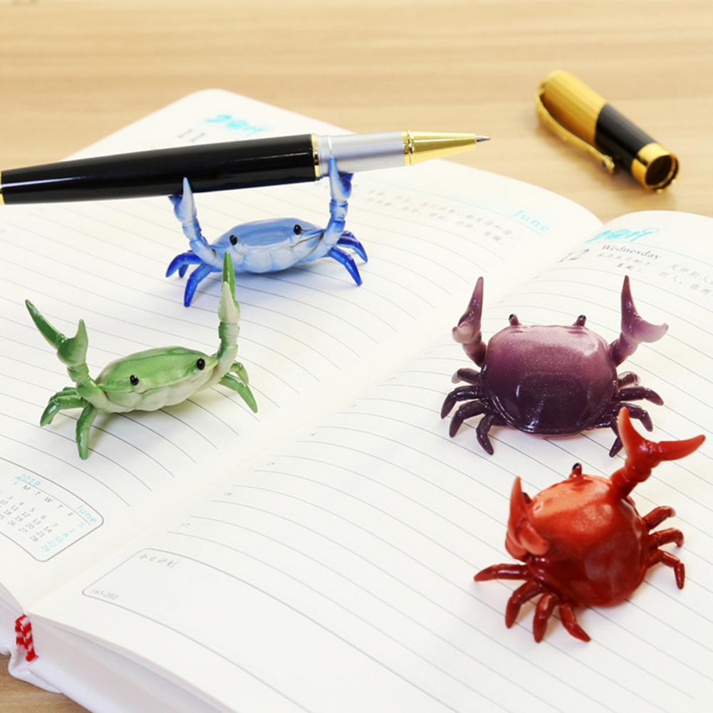 Creative Animal Design Single Pen Holder Plastic Weightlifting Crab Pen Holder for Office Penholder Bracket Storage Pencil Rack