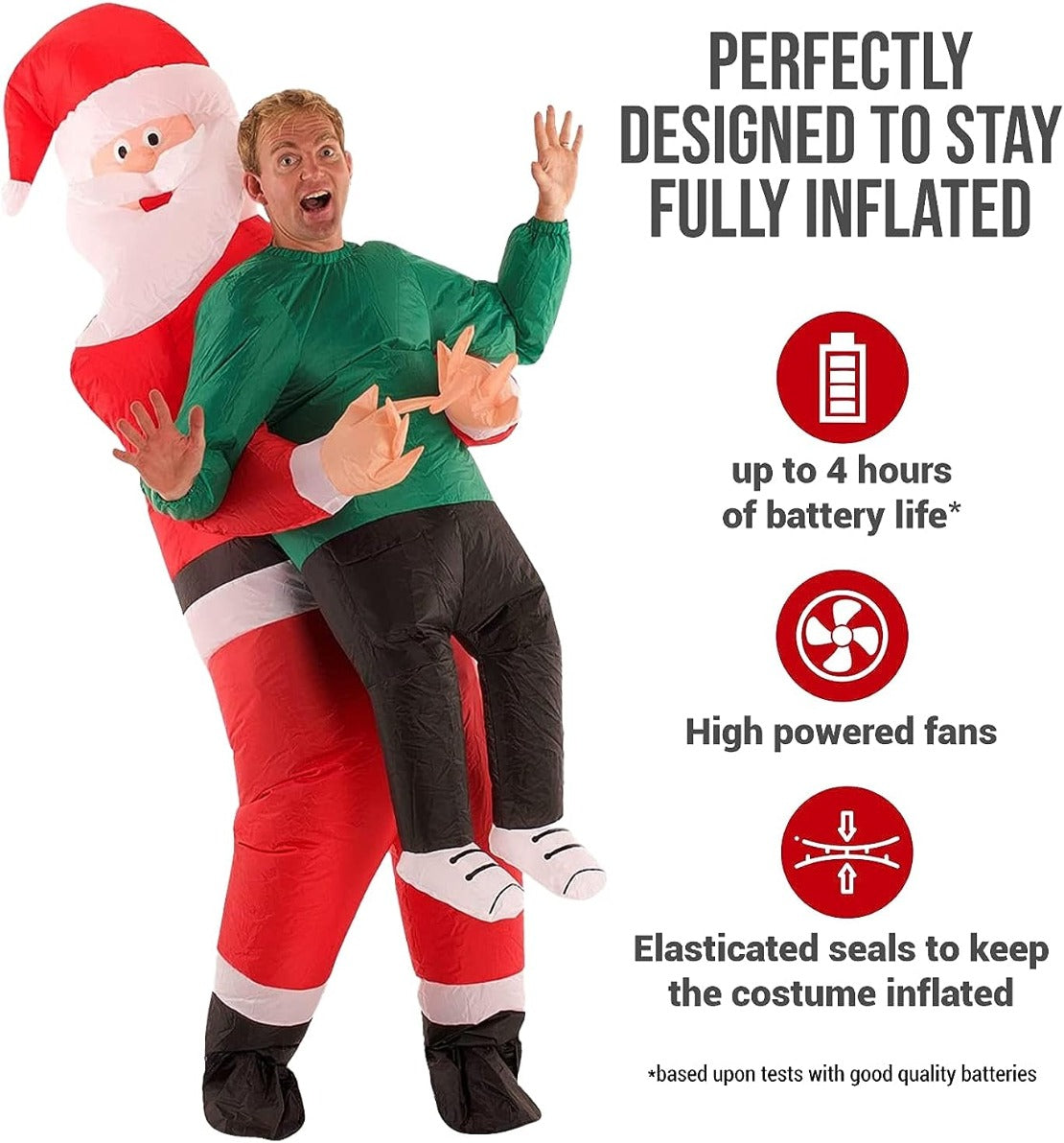 Morph Santa Piggyback Costume, Carry Me Santa Costume, Ride On Santa Costume,