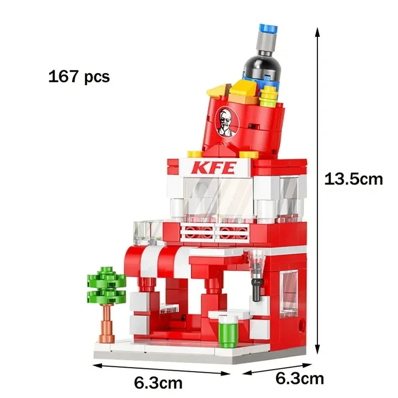 To Assemble Mini City Commercial Street Decoration Model