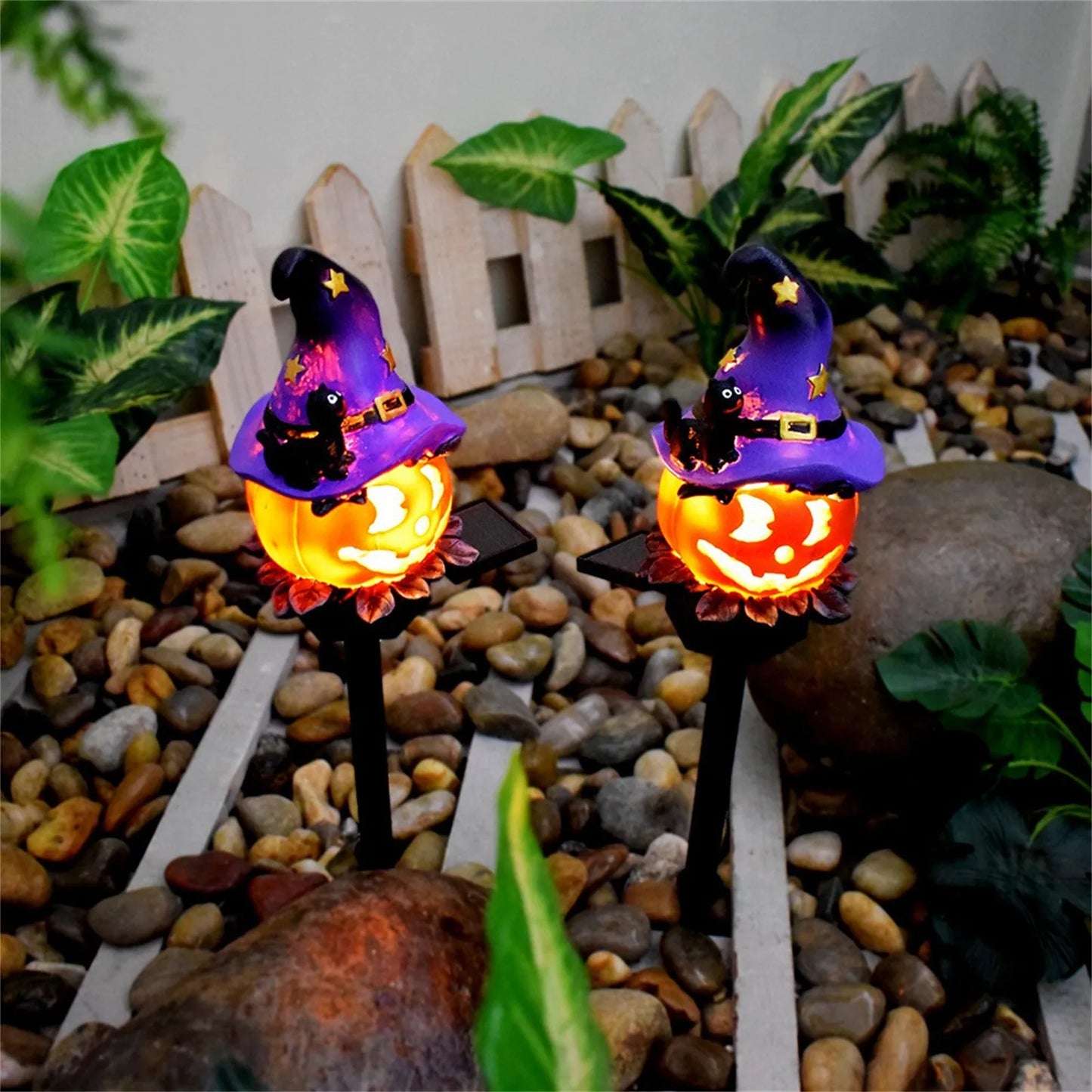 Solar Powered Halloween Pumpkins Outdoor Lights Creative Atmosphere Layout Waterproof Courtyard Garden Scenery Decoration