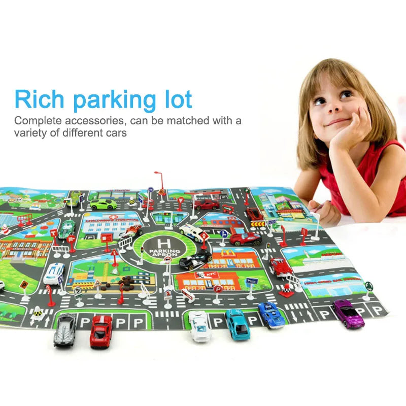 Kids City Map Toys Car Parking Road Map