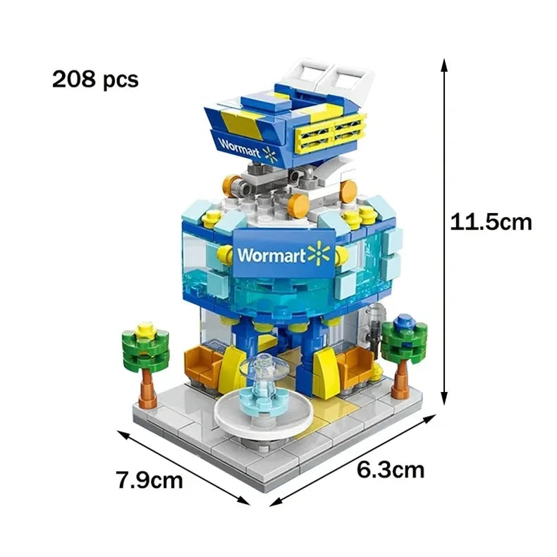 To Assemble Mini City Commercial Street Decoration Model