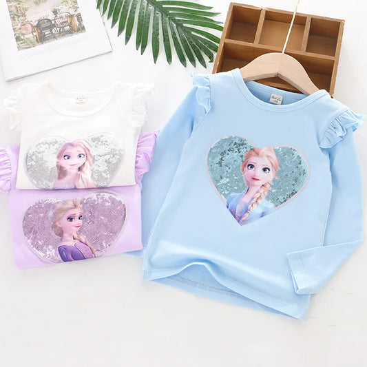 2024 New Tee Shirt Girl Clothing Long Sleeves for Children's