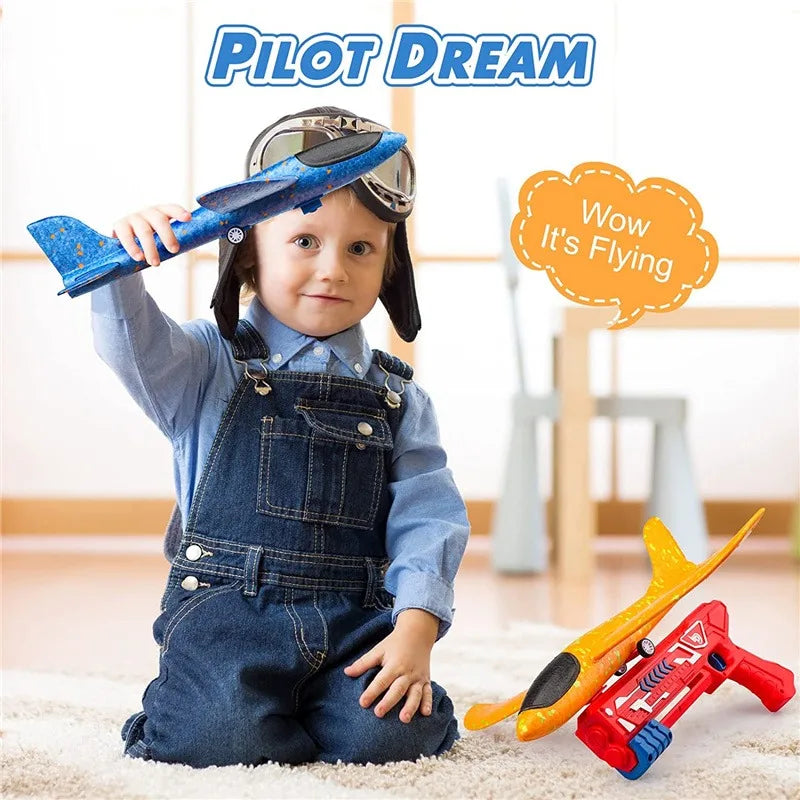 Kids Catapult Plane Toys Gun-style Launching Aircraft