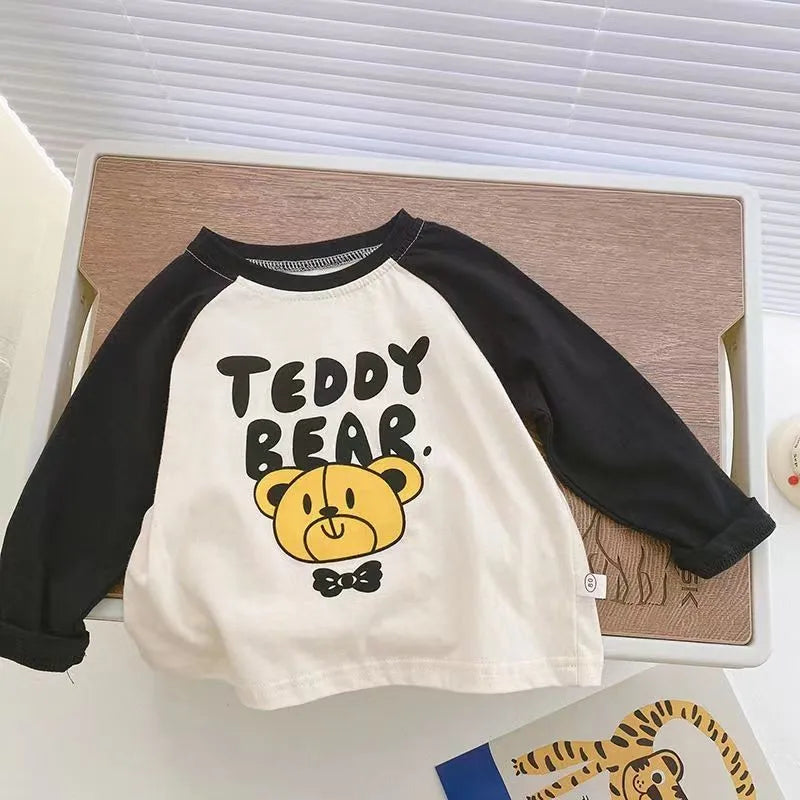 Fashion Deisgn Kids Autumn Long Sleeved T-shirt Bottom Shirt Round