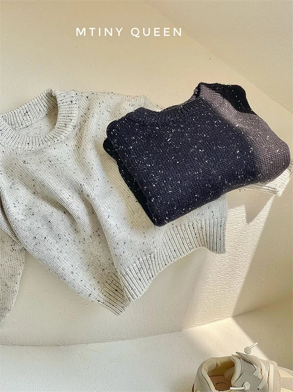 Boys and Girls Knitted Sweaters Cotton Flowers 2024 Kids Clothes Warm Sports  Baby Christmas Gift