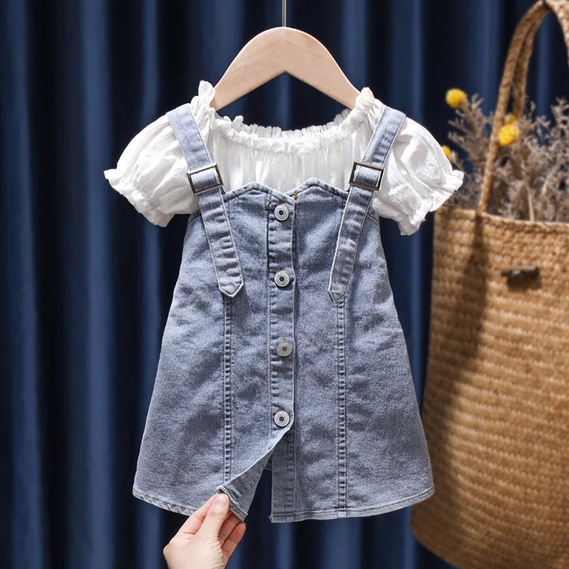 2024 Fashion Baby Girl Jean Dress Fashion